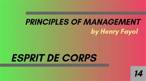 esprit de corps in management means